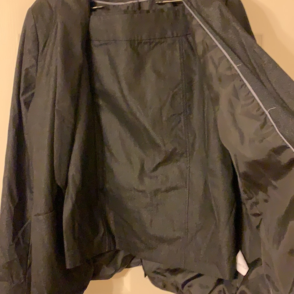 Reitman’s shimmer jacket/skirt set